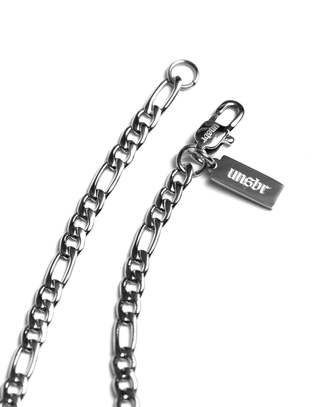 unshinebar-figaro-chain-3-8-mm-kette-silber-45-cm-edelstahl image 2