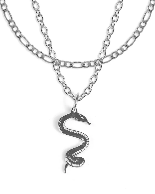 unshinebar-snake-schmuck-set-silber-45cm-edelstahl image 1