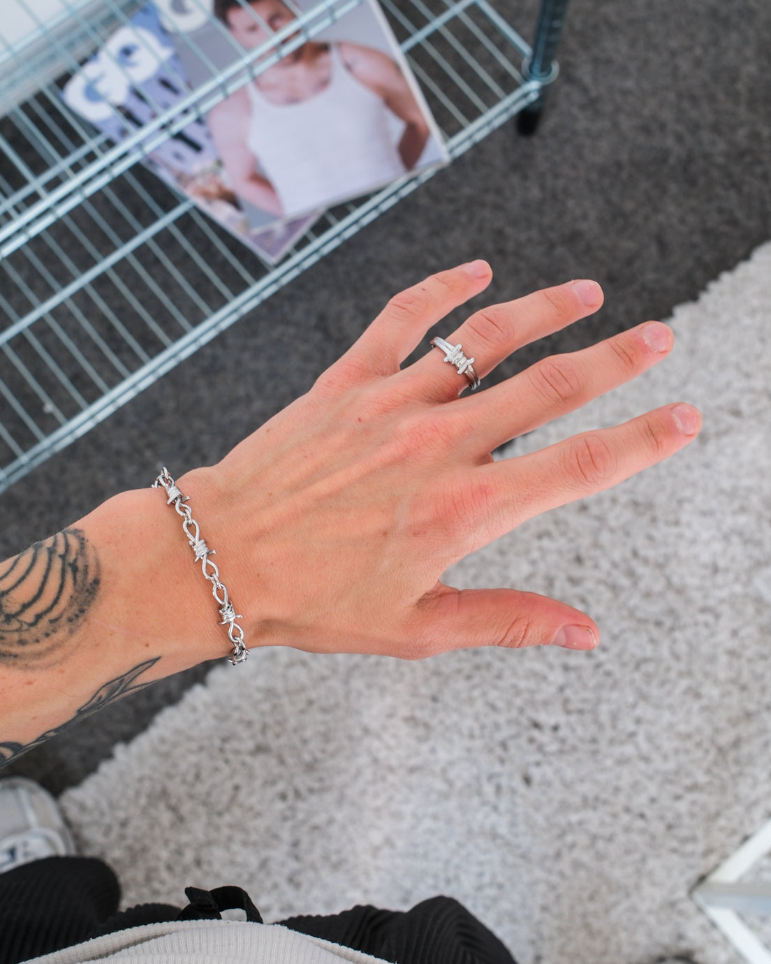 unshinebar-barbed-wire-ring-stacheldraht-silber-gold-edelstahl image 7