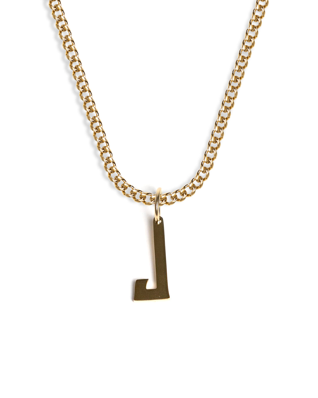 unshinebar-initial-j-halskette-gold-45cm-oval-wasserfest image 1