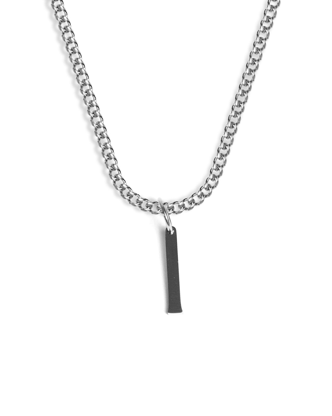 unshinebar-initial-i-halskette-silber-edelstahl image 1