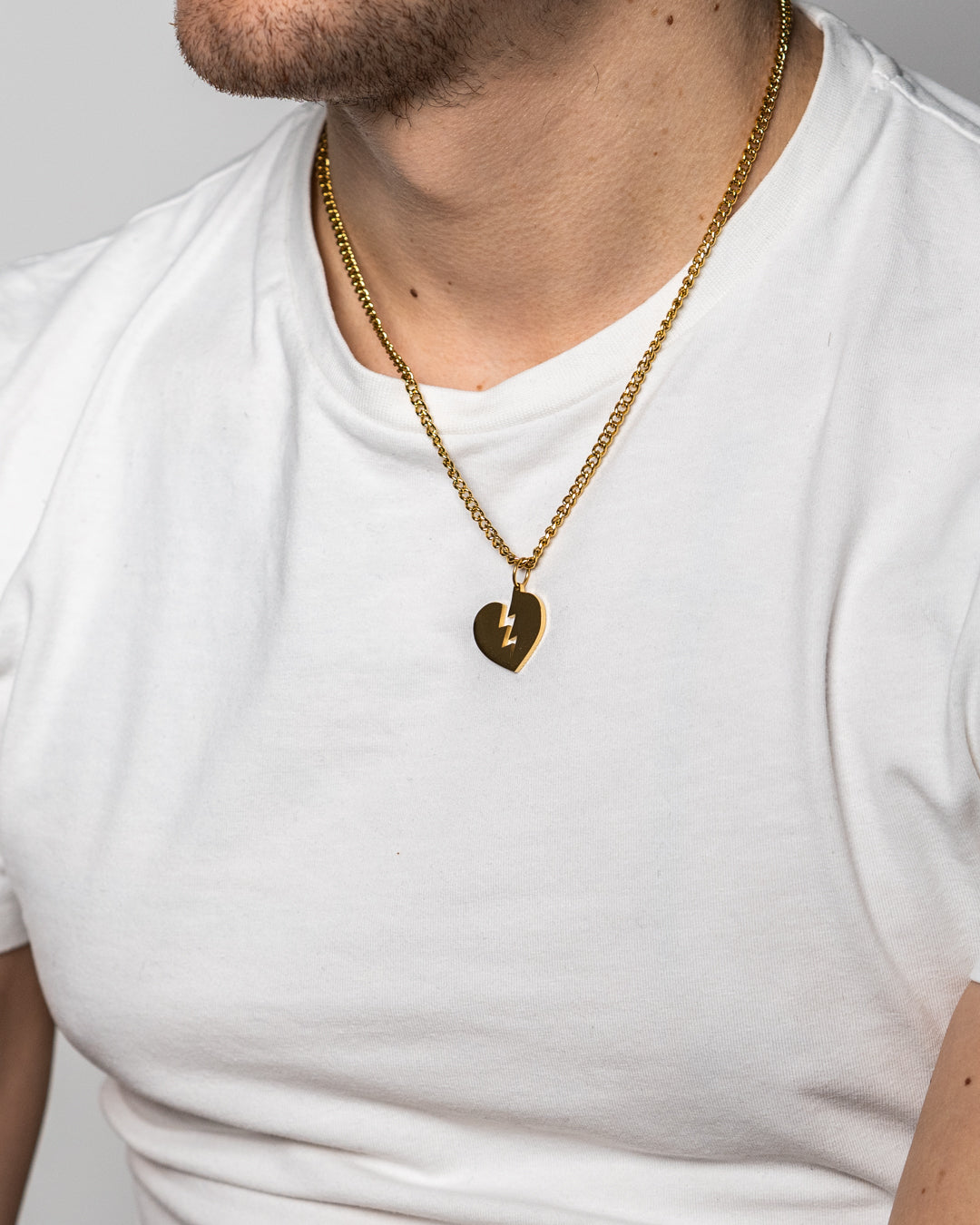 unshinebar-broken-heart-halskette-gold-45cm-wasserfest image 2