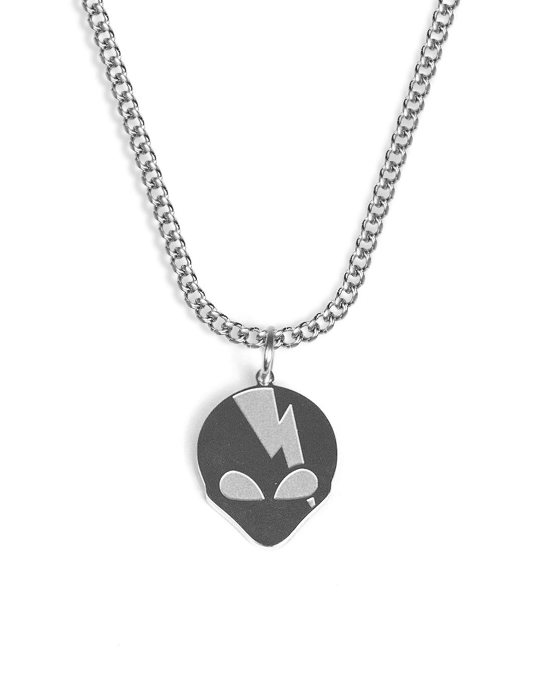 unshinebar-alien-kette-mit-anh-nger-silber-45cm-edelstahl image 1