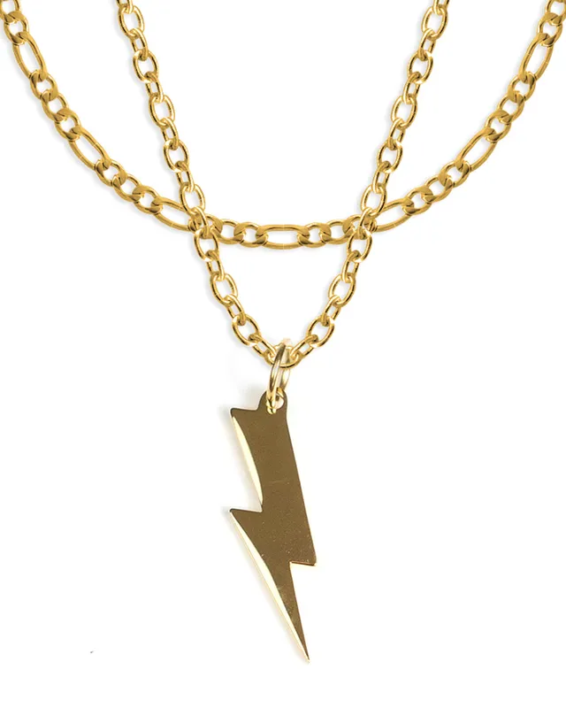 unshinebar-lightning-bolt-set-kette-gold-45cm-wasserdicht image 1