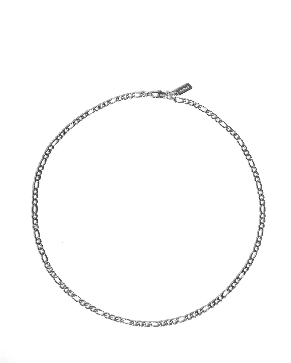 unshinebar-figaro-chain-3-8-mm-kette-silber-45-cm-edelstahl image 1