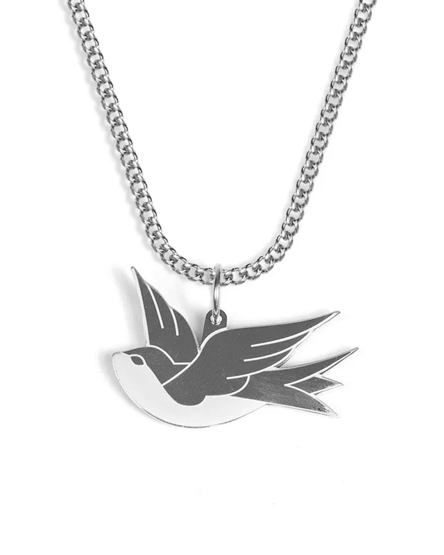 unshinebar-swallow-halskette-schwalbe-silber-45cm image 1