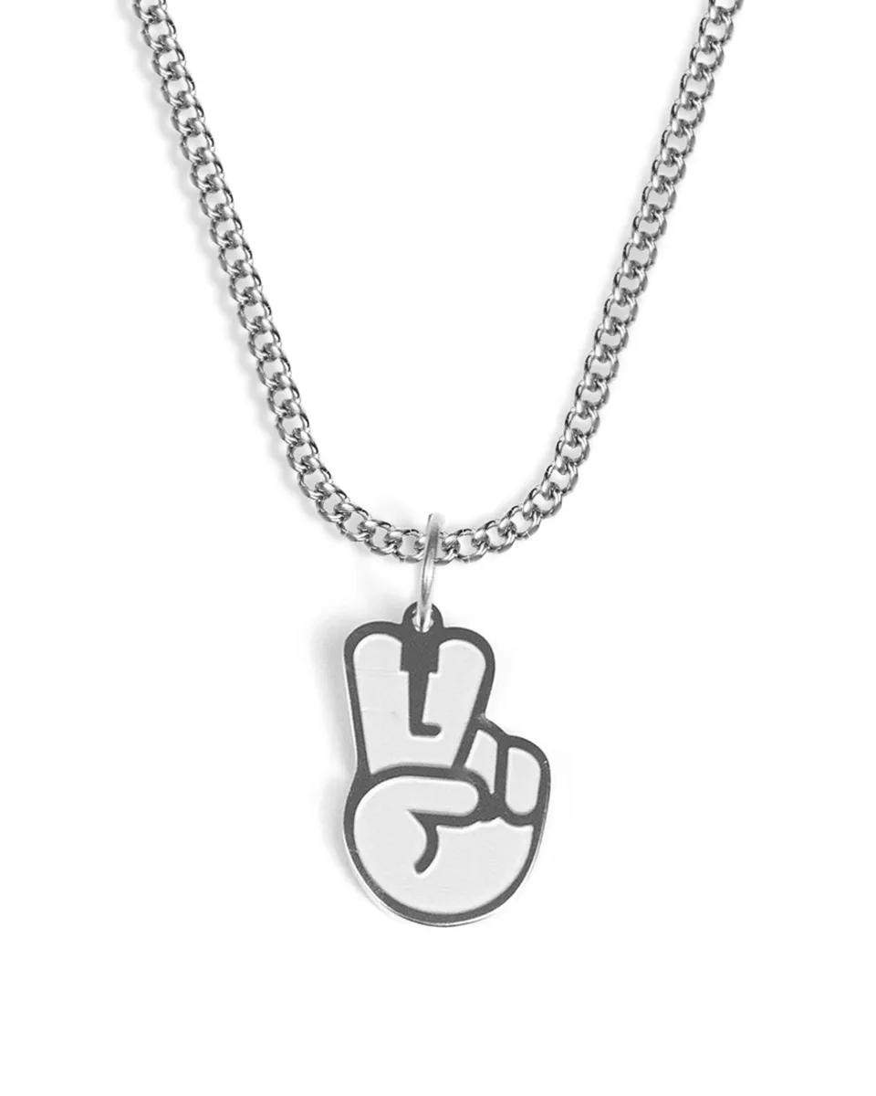 unshinebar-peace-halskette-silber-45-cm-edelstahl-wasserfest image 1