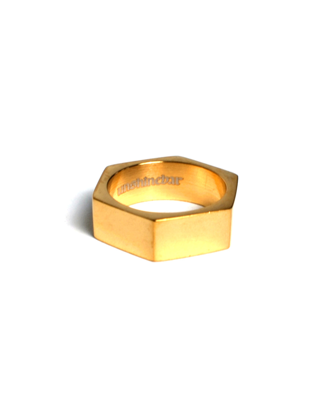 unshinebar-hexagon-ring-gold-sechseck-ring-gr-e-9-edelstahl image 2
