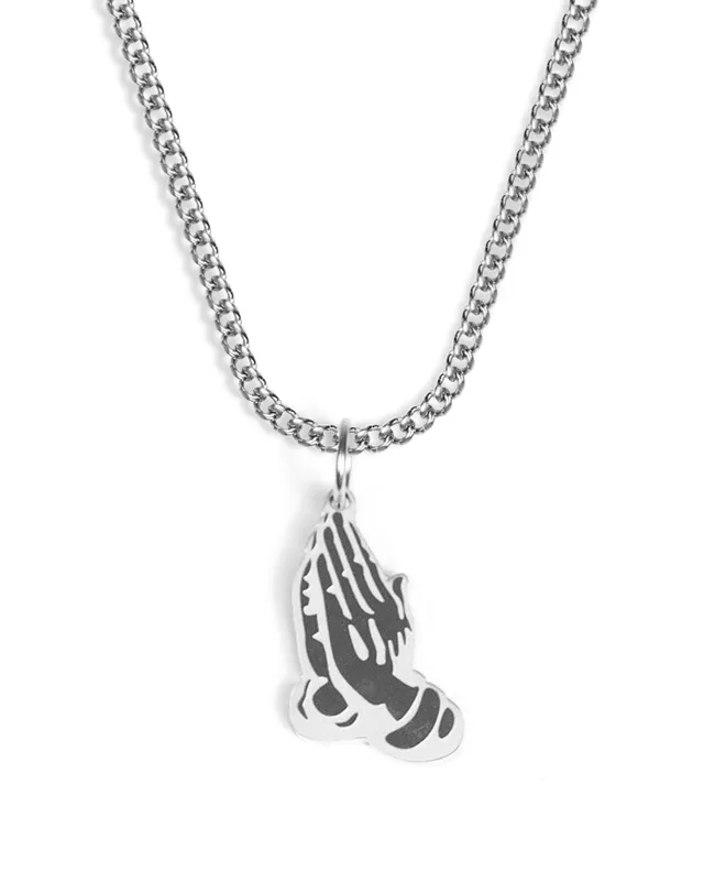 unshinebar-prayer-halskette-silber-45-cm-betende-h-nde-anh-nger image 1