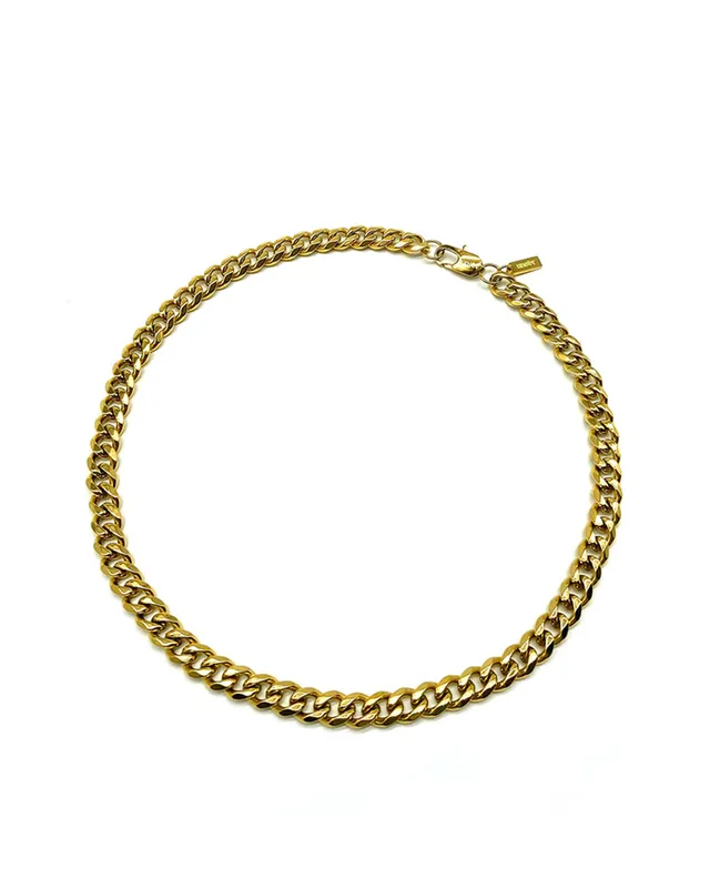 unshinebar-cuban-chain-halskette-gold-8mm-edelstahl image 1