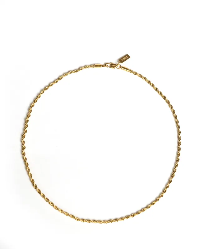 unshinebar-rope-chain-3mm-kette-gold-45-cm image 1