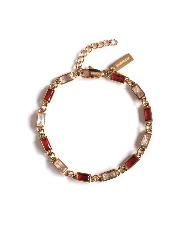 unshinebar-red-lava-armband-gold-18-5cm-zirkonia image 1