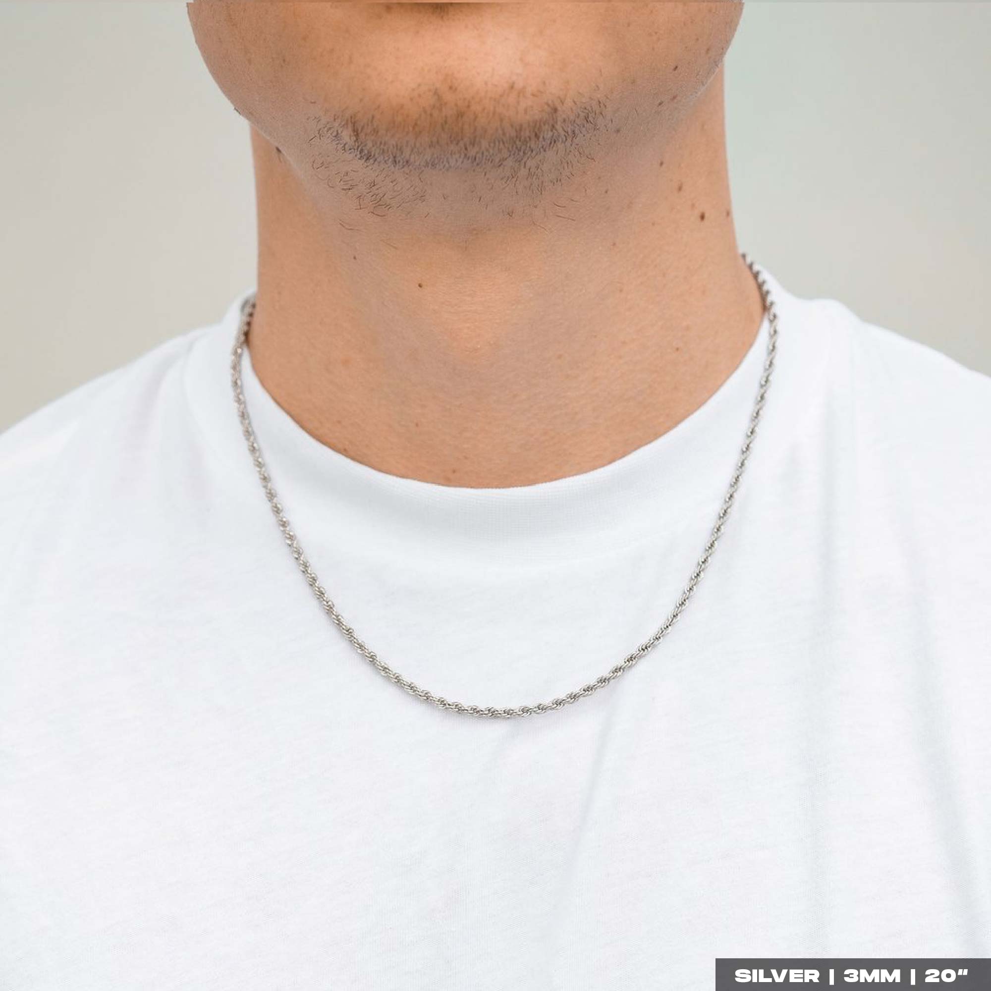 unshinebar-rope-chain-kette-silber-3-mm-50-55-cm image 2