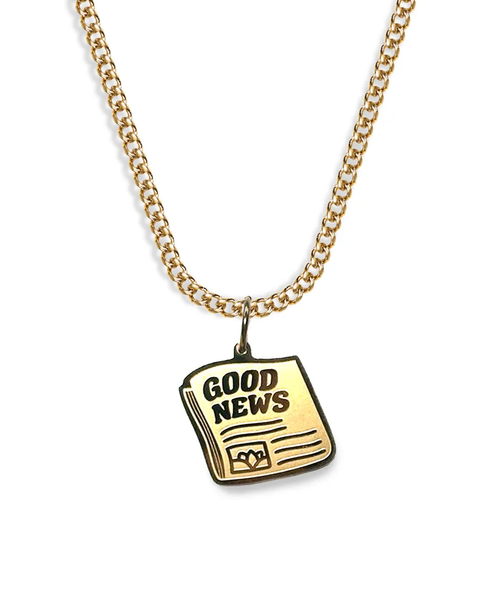 unshinebar-good-news-halskette-gold-45cm-wasserfest image 1
