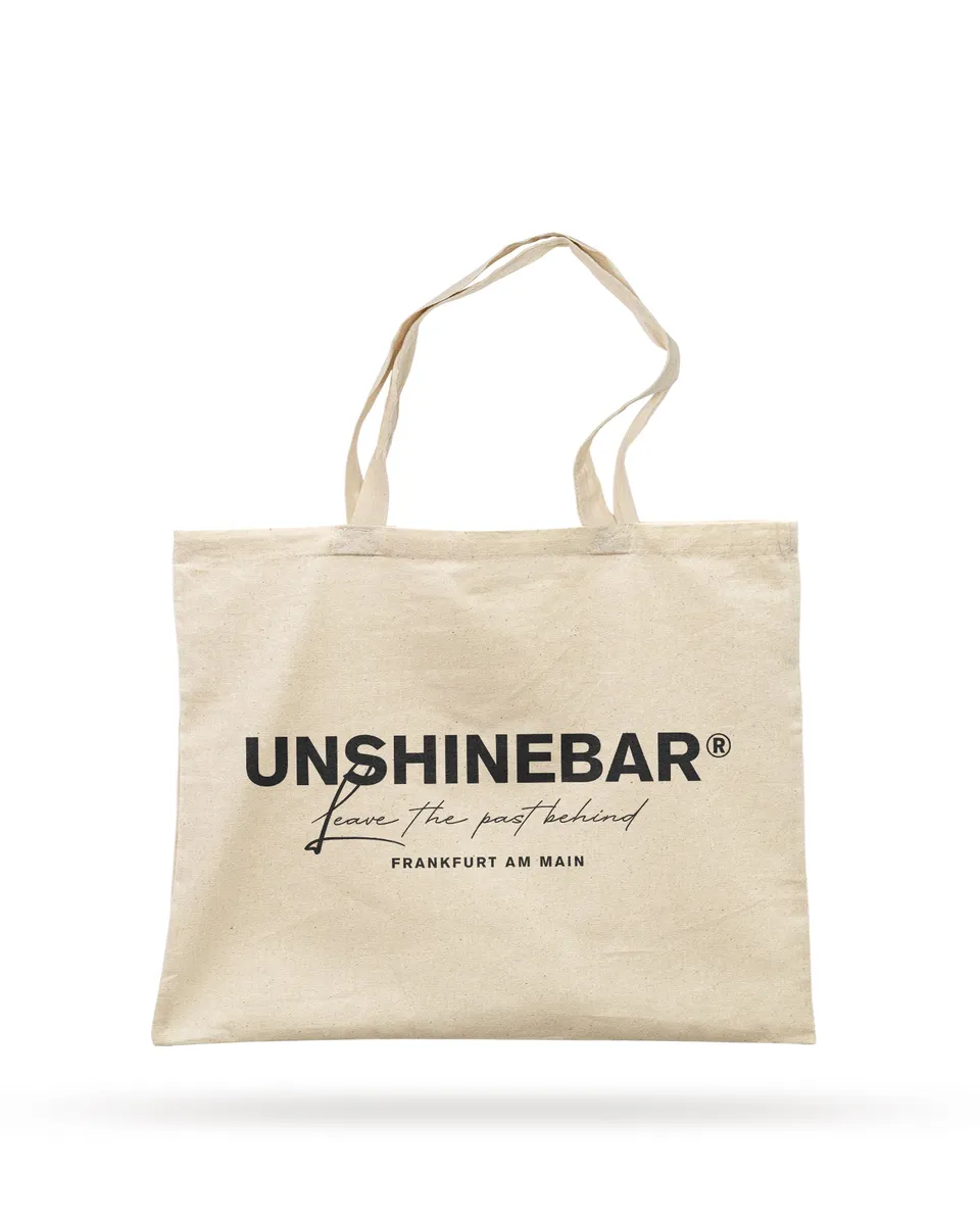 unshinebar-leave-the-past-behind-tote-bag-schwarz-100-baumwolle image 1