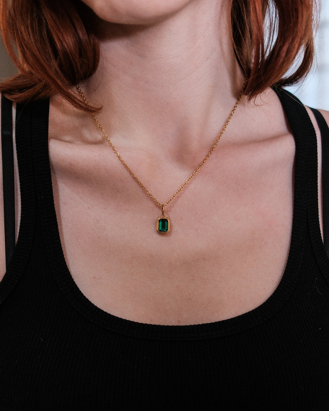 unshinebar-emerald-green-halskette-gold-zirkonia-45cm image 4