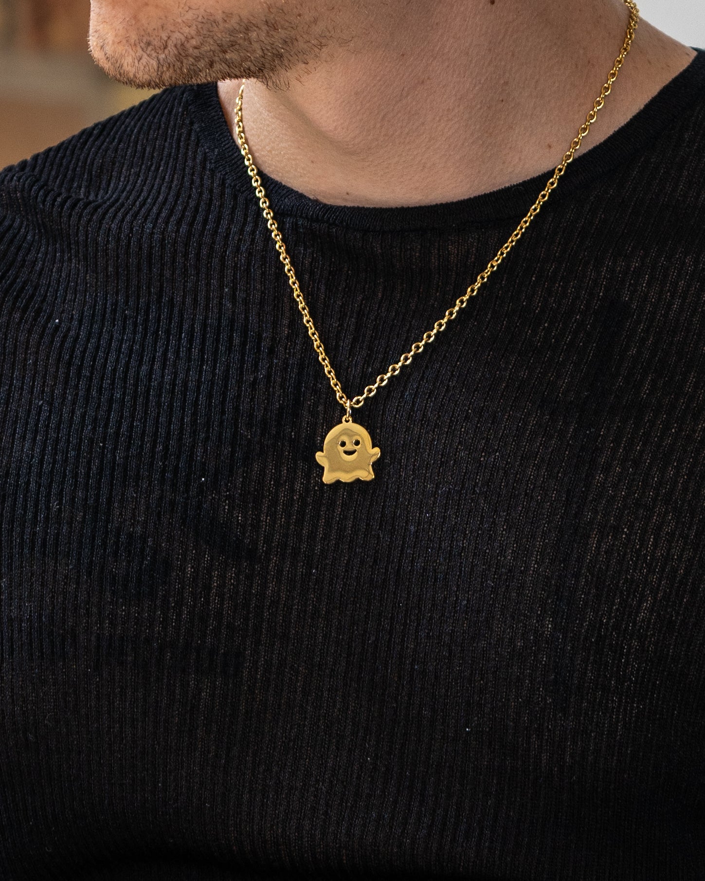 unshinebar-ghost-halskette-gold-45-cm-edelstahl-wasserfest image 3