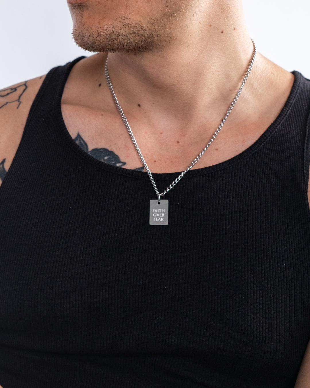 unshinebar-faith-over-fear-halskette-silber-45cm-kette image 3