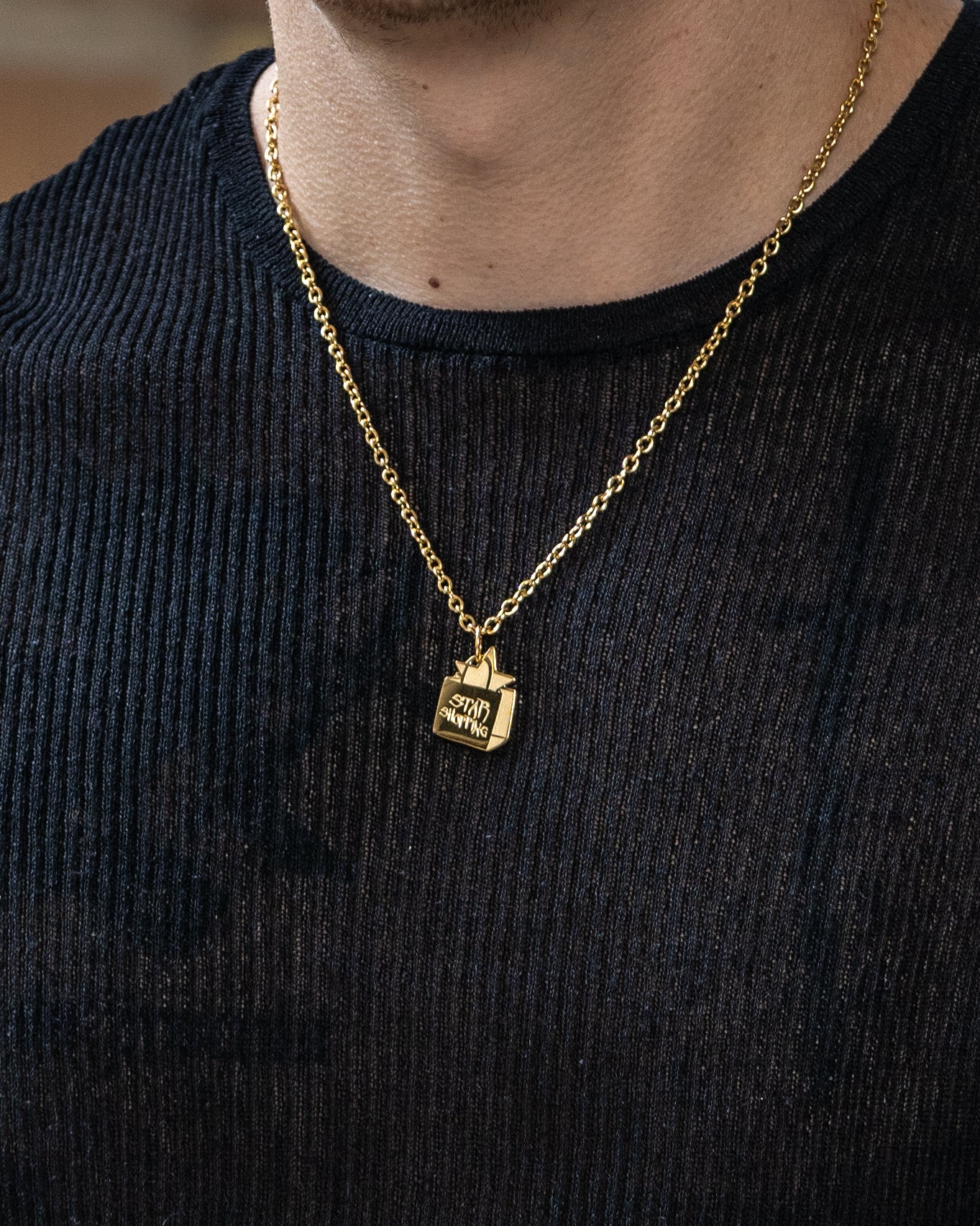 unshinebar-star-shopping-halskette-gold-45cm-stern image 2
