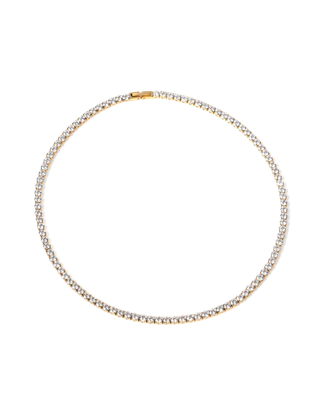 unshinebar-tennis-chain-4mm-halskette-gold-45cm-zirkonia image 1