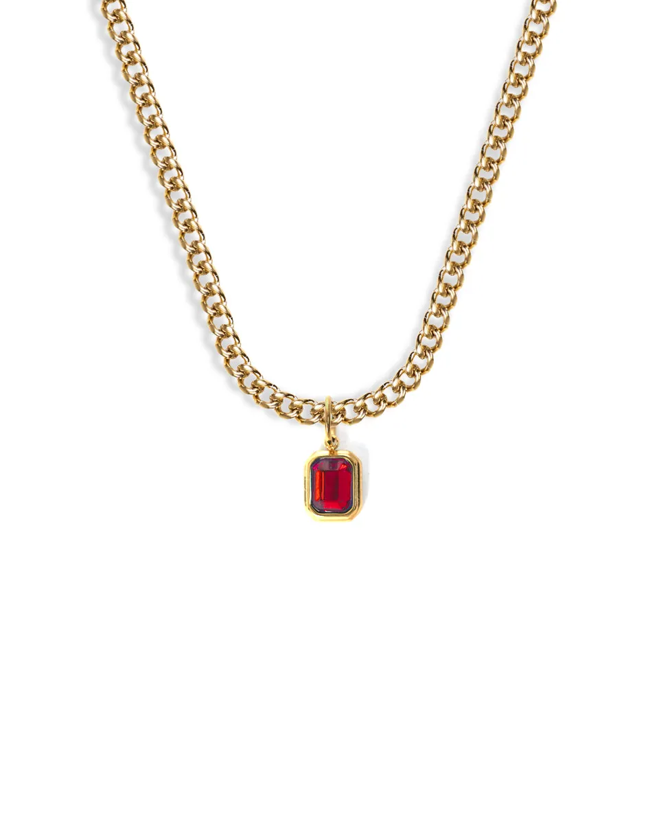 unshinebar-ruby-gemstone-kette-gold-zirkonia-45cm image 1