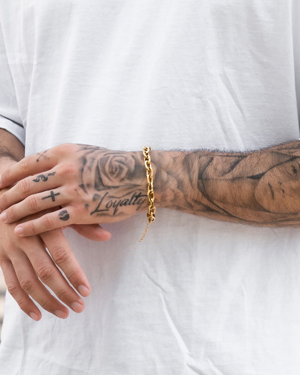 unshinebar-chunky-link-armband-gold-8-mm image 4