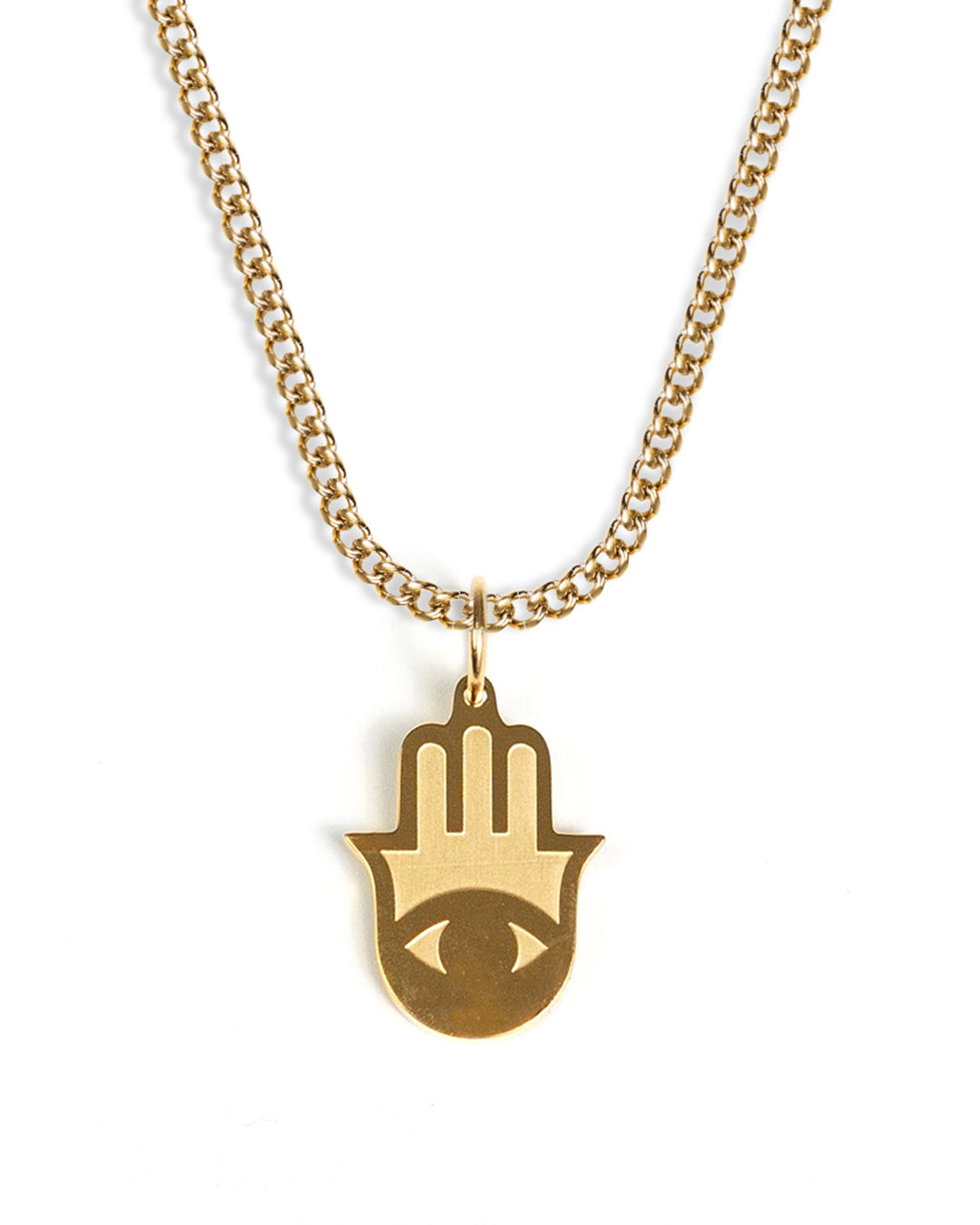 unshinebar-hand-of-fatima-kette-gold-45cm-hamsa-edelstahl image 1