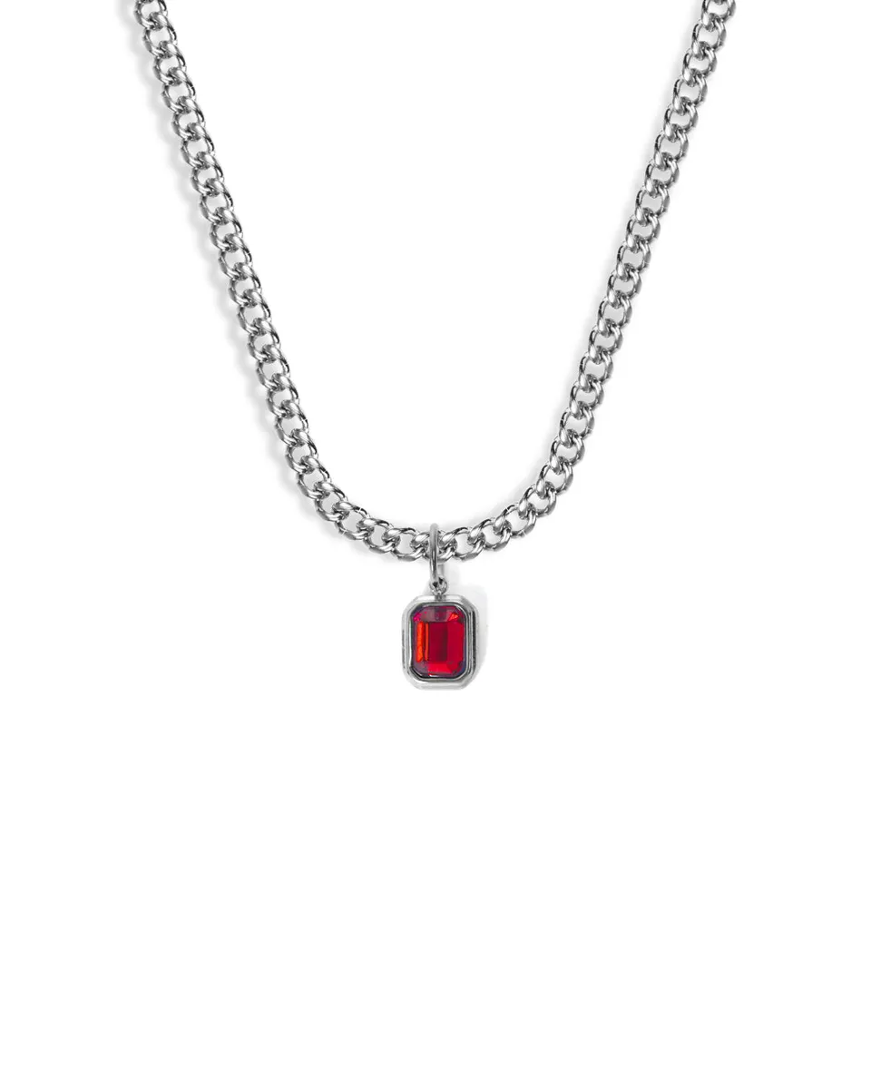 unshinebar-ruby-gemstone-halskette-silber-rot-45cm image 1