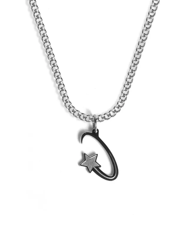 unshinebar-shooting-star-halskette-silber-45-cm-edelstahl image 1