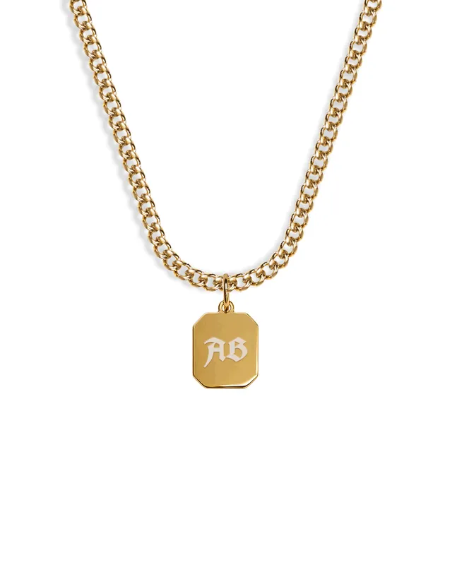 unshinebar-monogram-halskette-gold-gravierbar-45-cm image 1