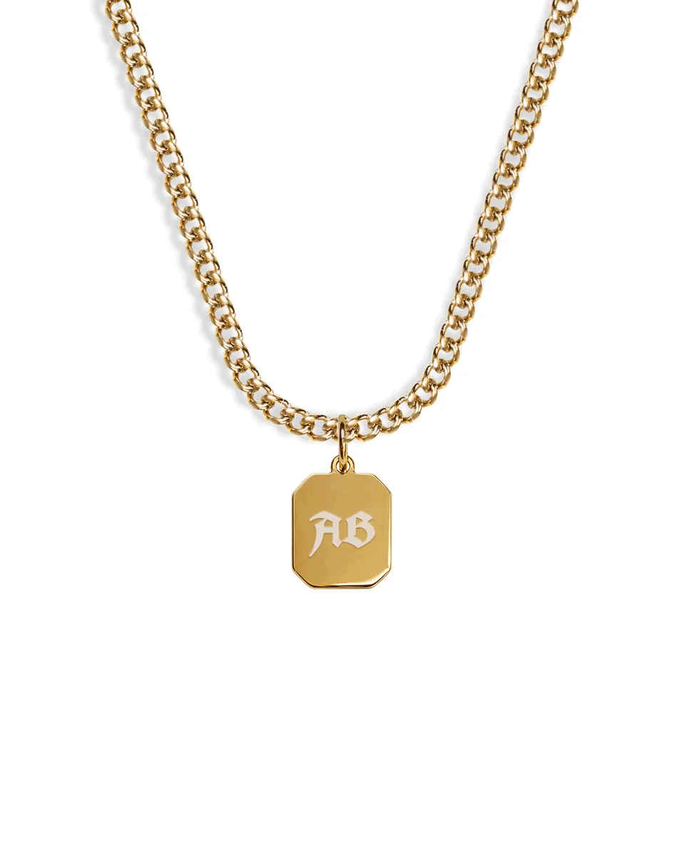 unshinebar-monogram-halskette-gold-gravierbar-45-cm image 1