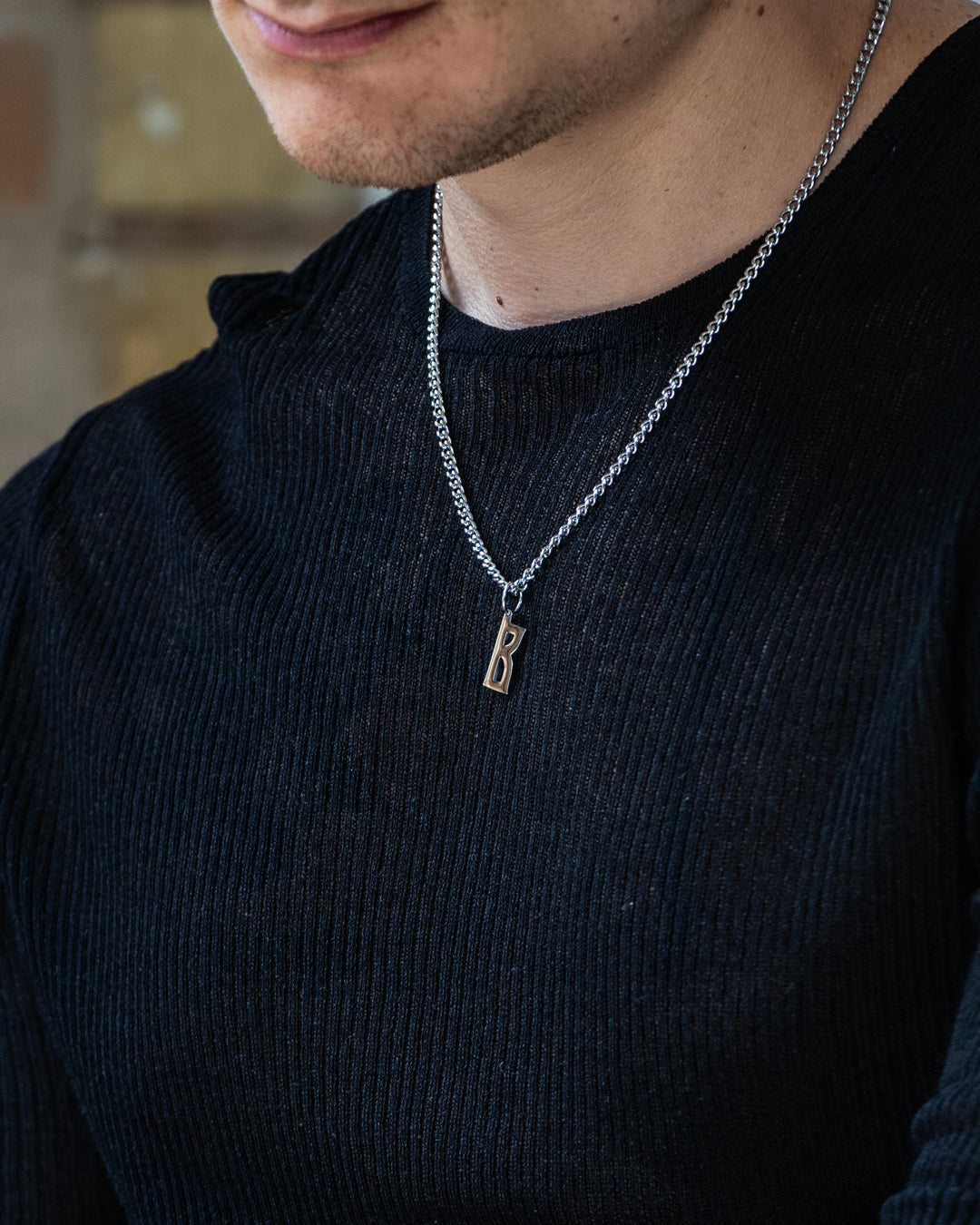 unshinebar-initial-b-necklace-kette-silber-buchstabe-b image 2