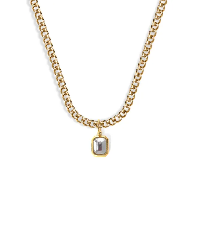 unshinebar-clear-gemstone-halskette-gold-zirkonia image 1