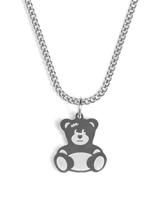 unshinebar-teddy-kette-silber-50-55cm-b-r-anh-nger image 1