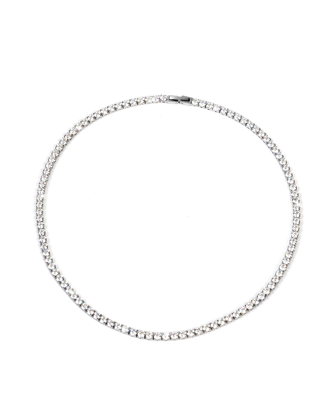 unshinebar-tennis-chain-4mm-halskette-silber-45cm-zirkonia image 1