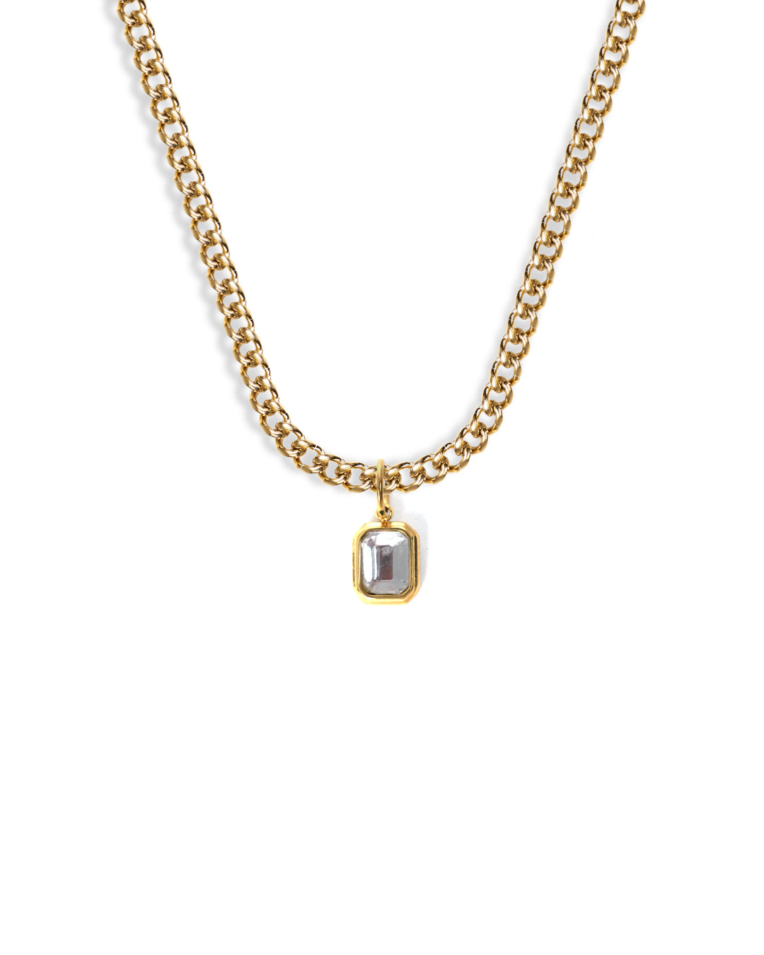 unshinebar-clear-gemstone-halskette-gold-zirkonia image 1