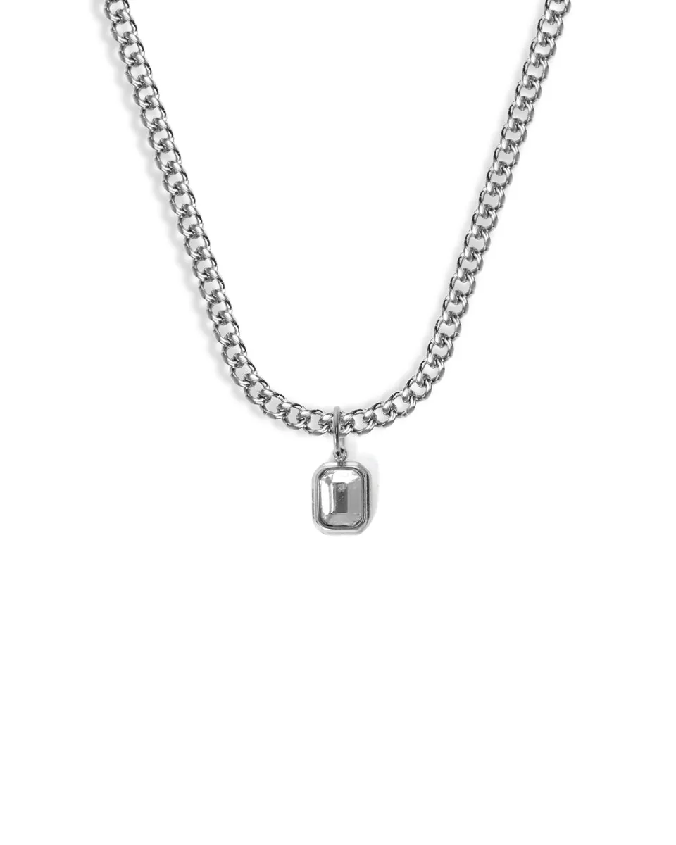 unshinebar-chains-with-pendants-clear-gemstone-necklace-kette-silber image 1