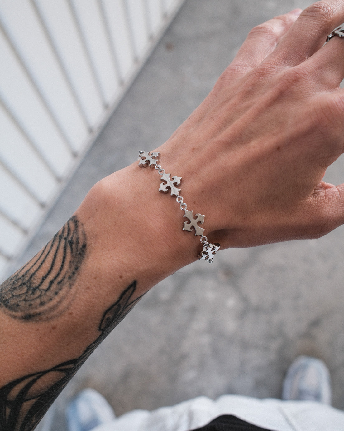 unshinebar-legacy-cross-armband-silber-18cm-edelstahl image 5