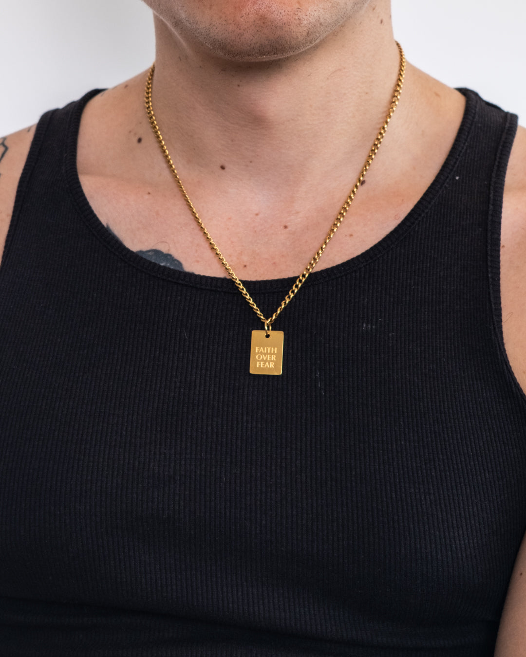 unshinebar-faith-over-fear-kette-halskette-gold-45cm image 3