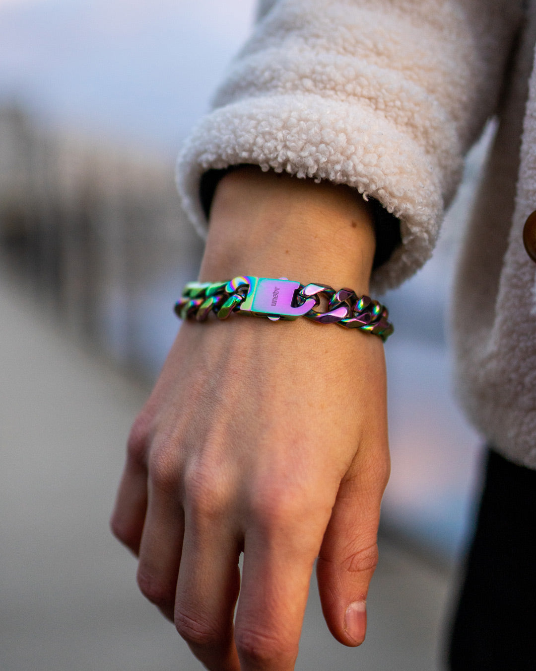 unshinebar-cuban-bracelet-armband-rainbow-15mm-edelstahl image 3