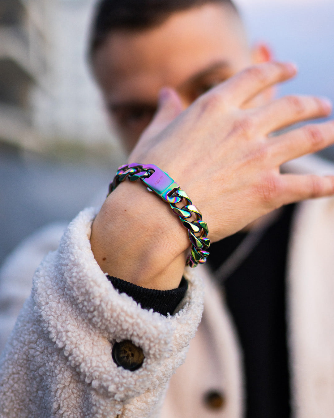 unshinebar-cuban-bracelet-armband-rainbow-15mm-edelstahl image 4
