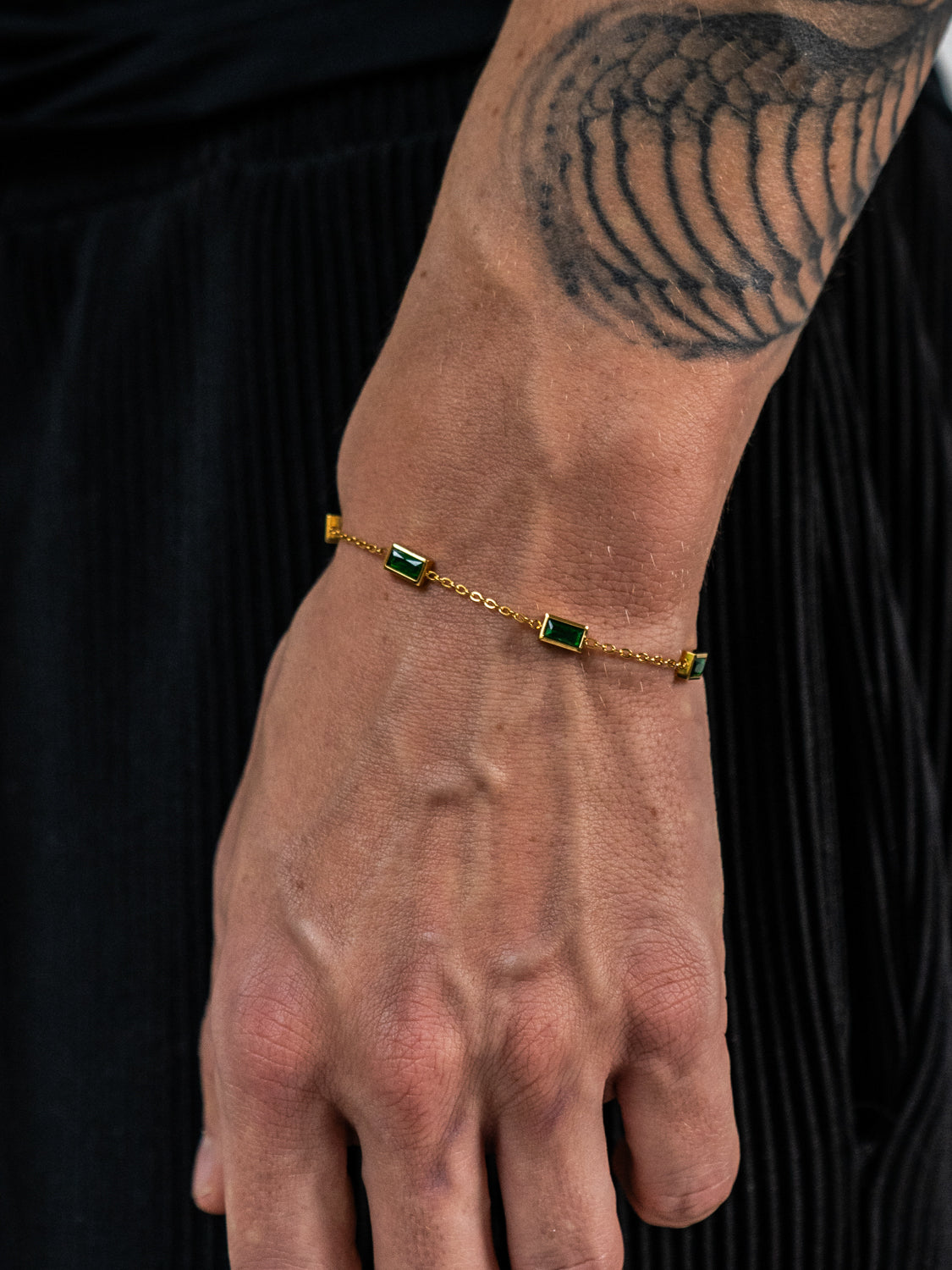 unshinebar-gemstone-armband-gr-n-gold-zirkonia image 2