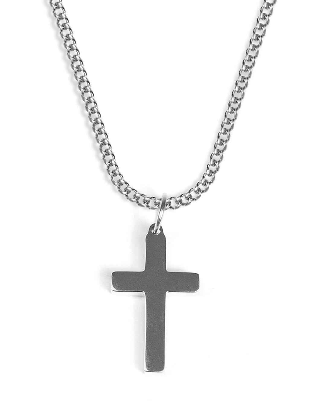 unshinebar-cross-halskette-silber-50-55cm-edelstahl image 1