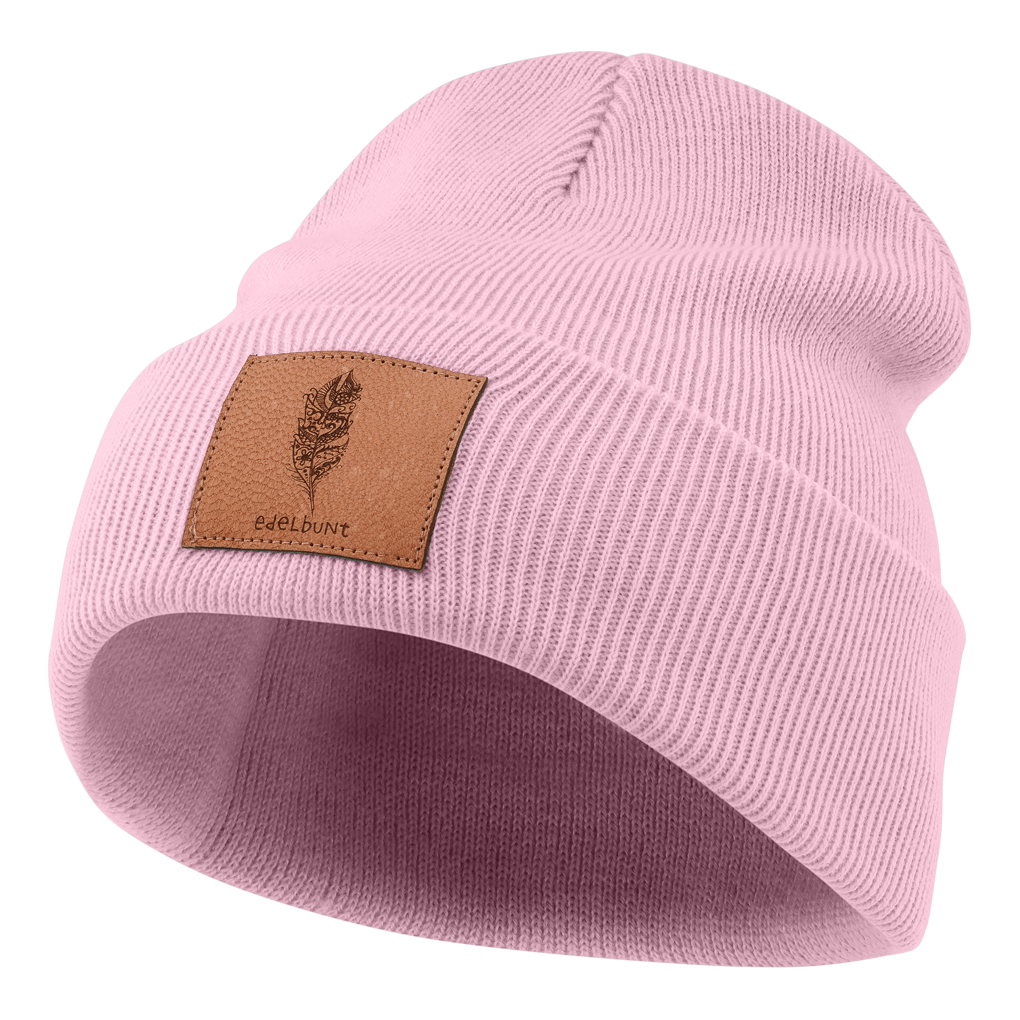 edelbunt-bern-m-tze-beanie-altrosa-brauner-patch image 1