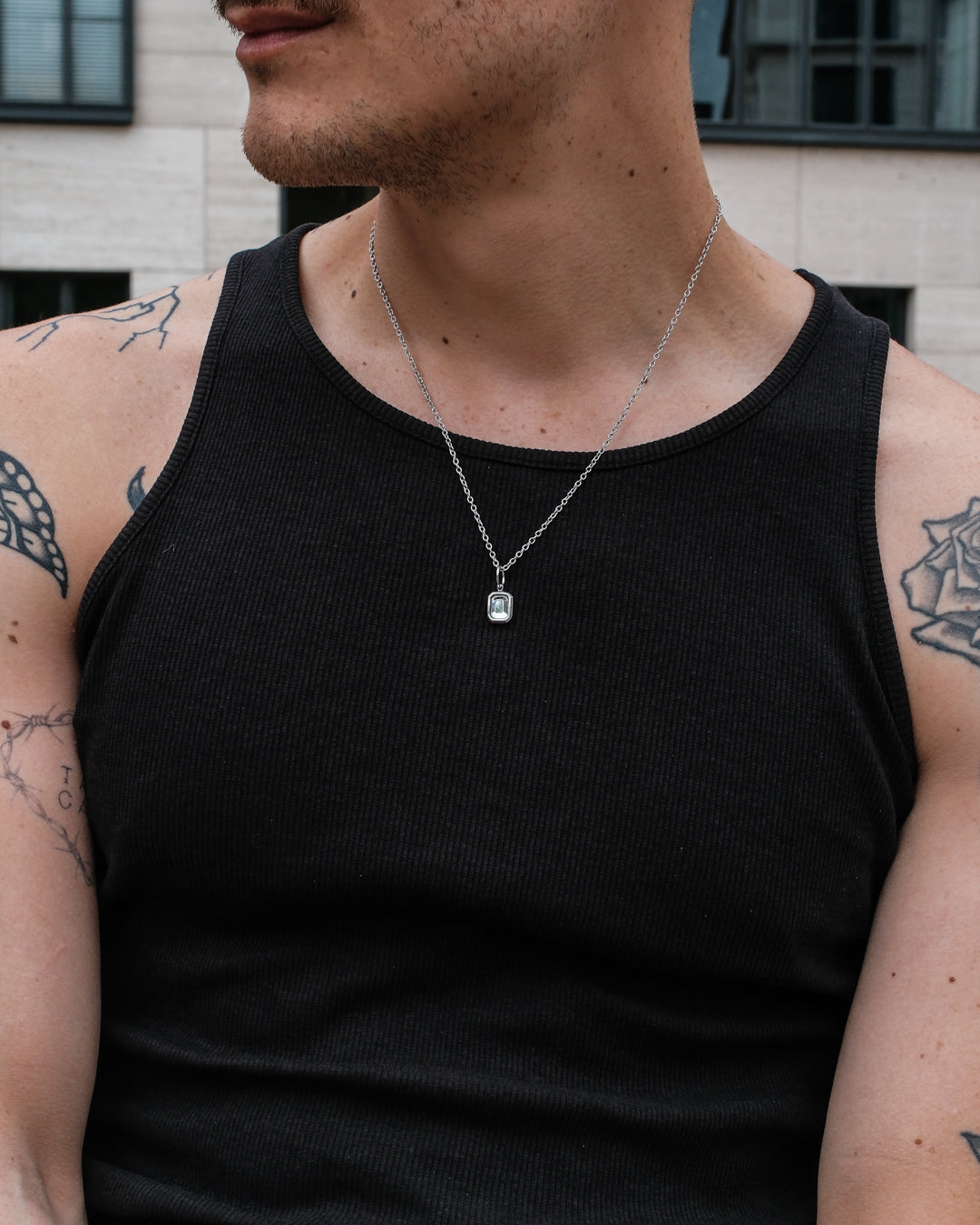 unshinebar-chains-with-pendants-clear-gemstone-necklace-kette-silber image 3
