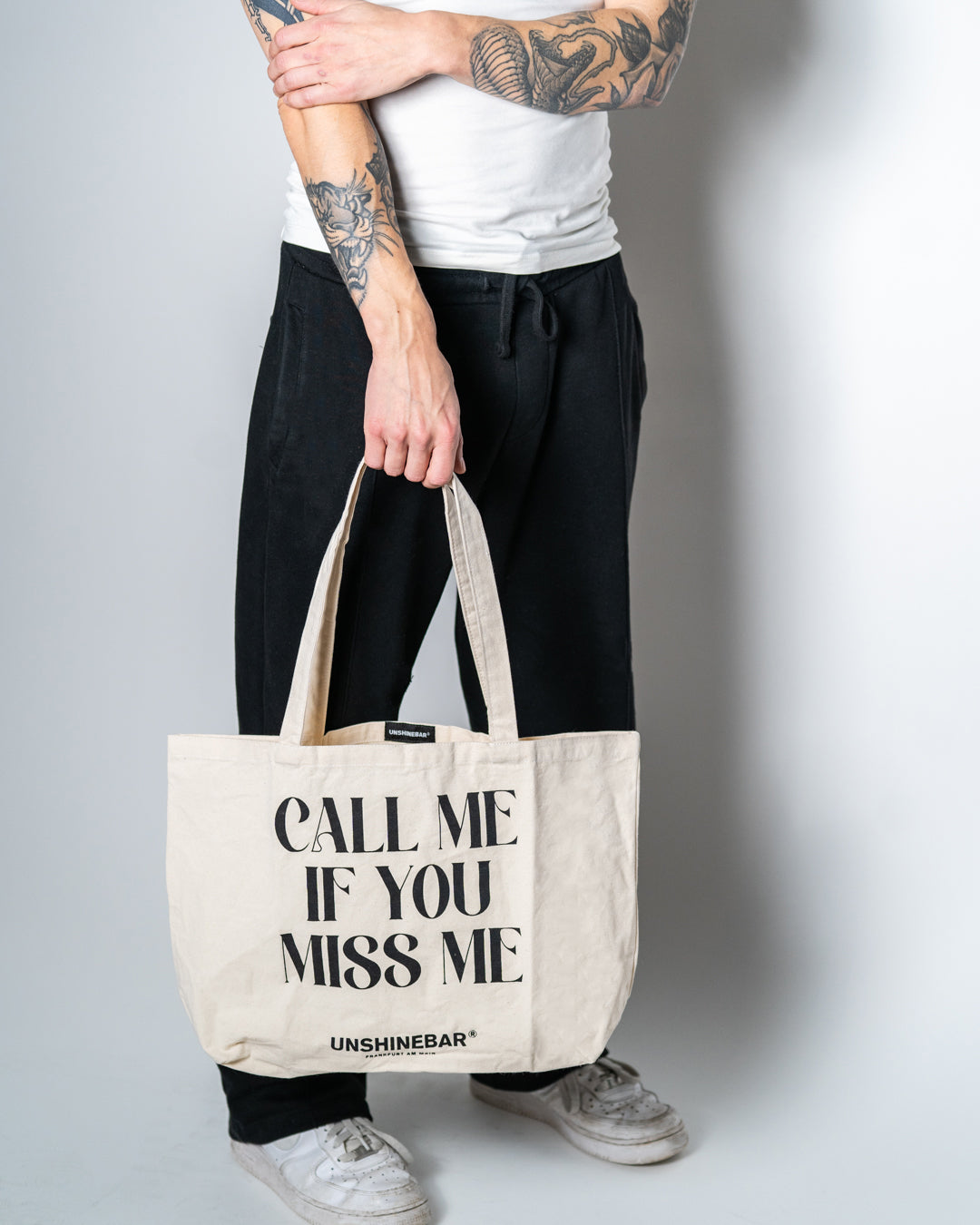 unshinebar-call-me-if-you-miss-me-tote-bag-baumwolltasche-schwarz image 3