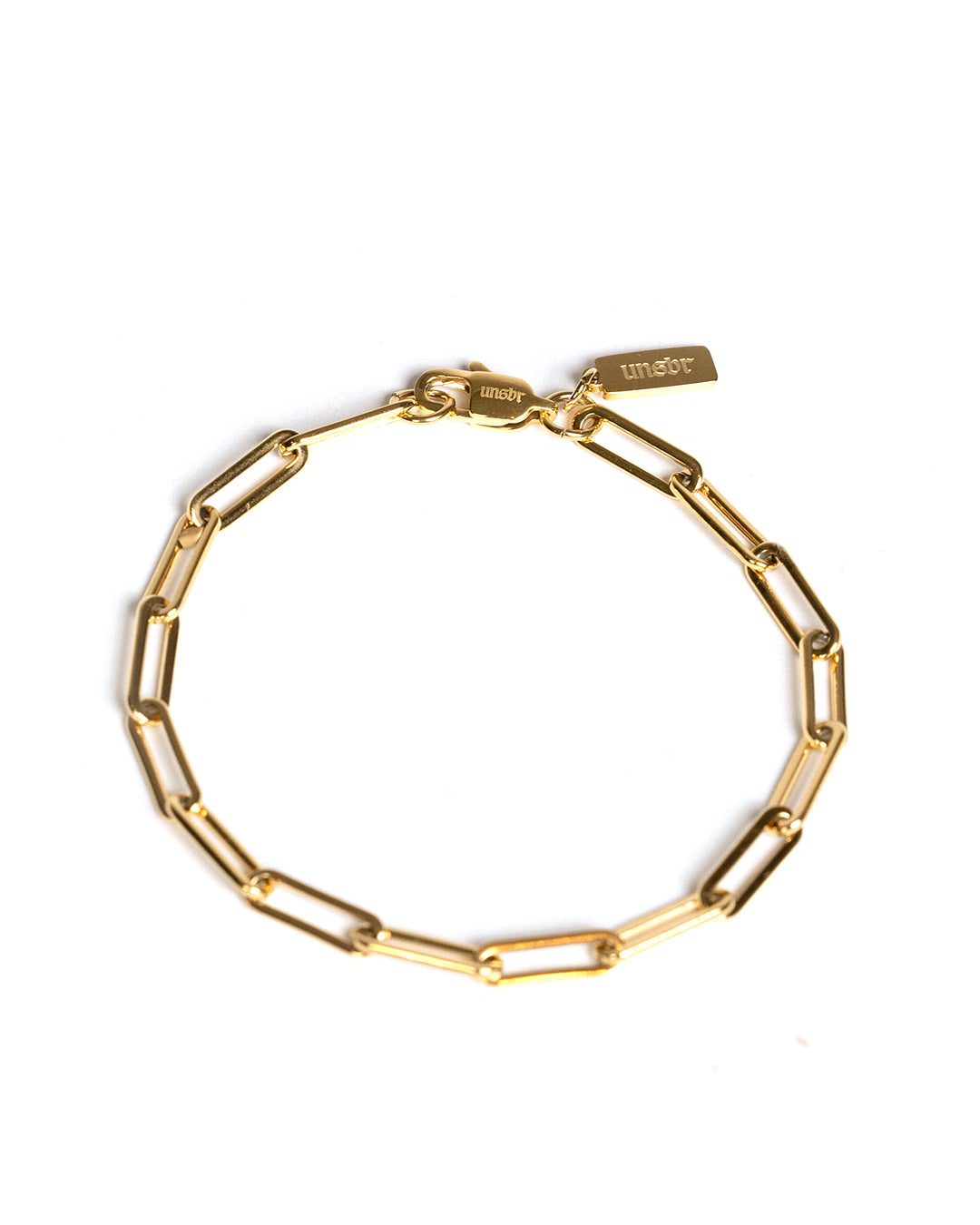 unshinebar-paperclip-armband-gold-edelstahl-5-mm image 1