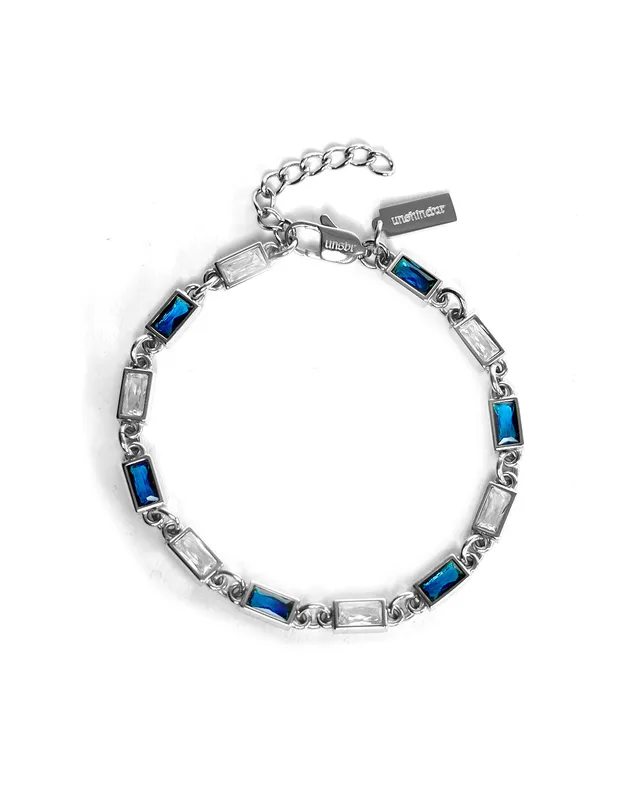 unshinebar-blue-ocean-armband-silber-mit-blauen-zirkonia-steinen image 1