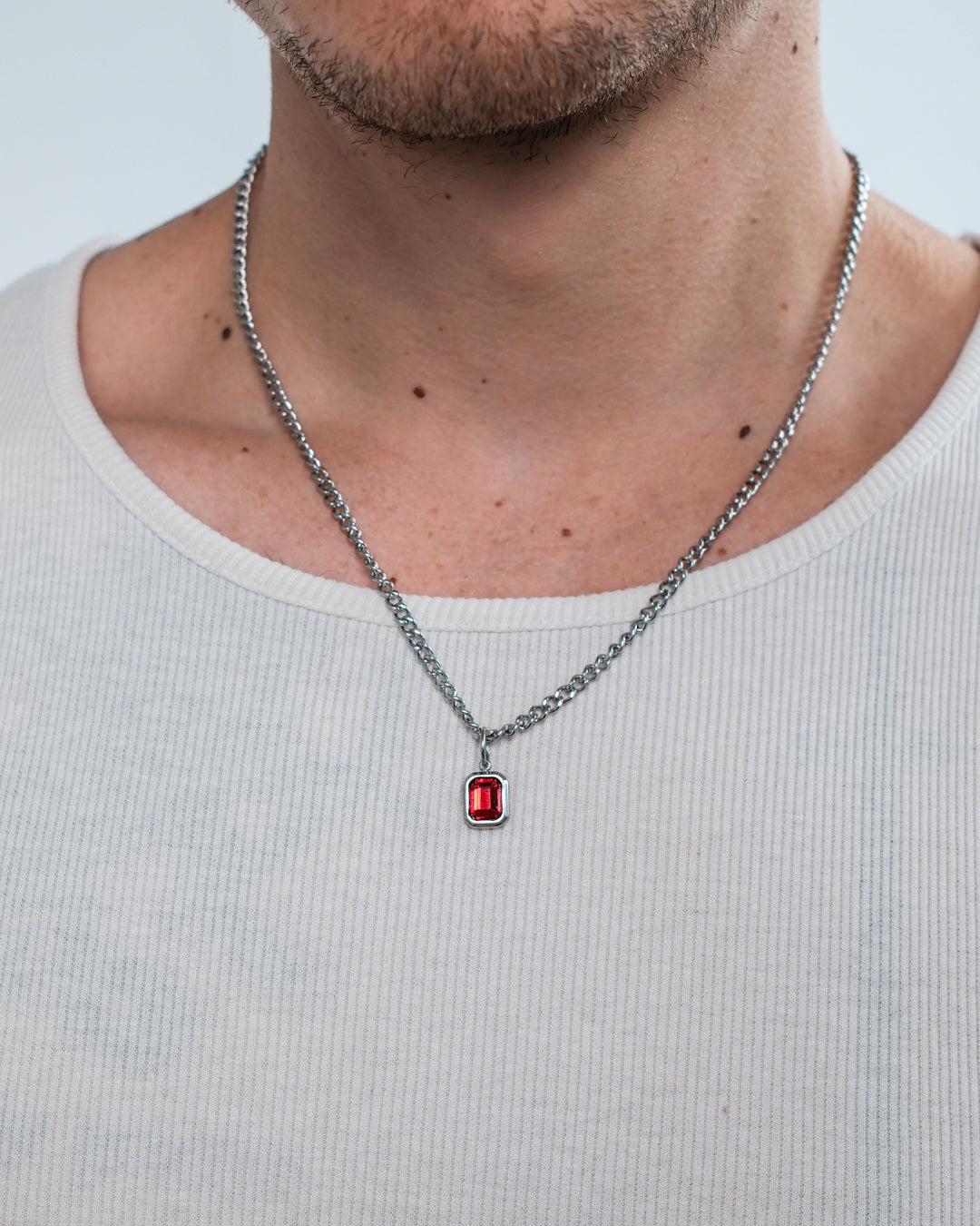 unshinebar-ruby-gemstone-halskette-silber-rot-45cm image 4