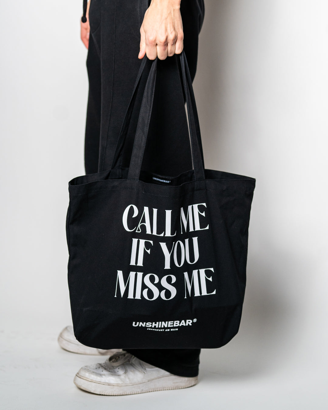 unshinebar-call-me-if-you-miss-me-tote-bag-baumwolltasche-schwarz image 4